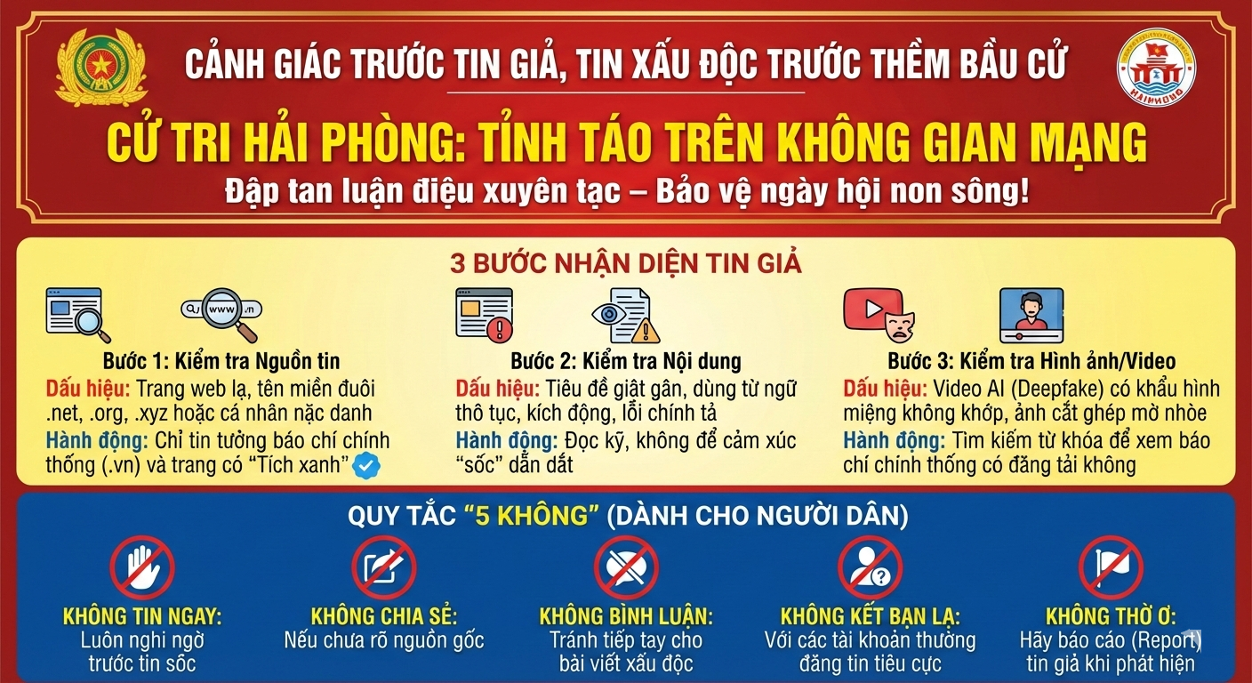 Cảnh giác trước tin giả, tin xấu độc trước thềm bầu cử đại biểu Quốc hội khóa XVI và bầu cử đại biểu HĐND các cấp nhiệm kỳ 2026 - 2031